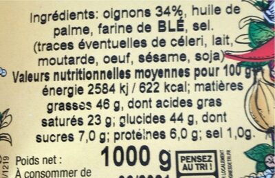 OIGNON FRITS 1KG