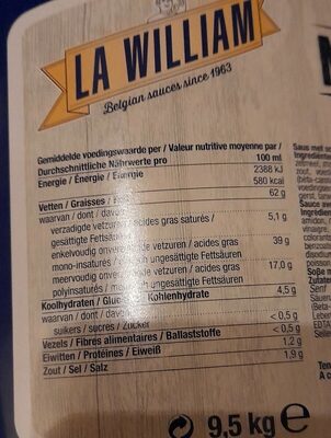 SAUCE MAYO TRAITEUR 9.5KG - WILLIAM