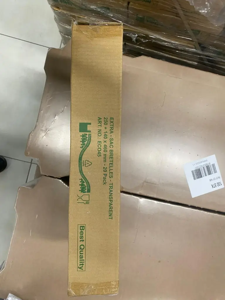 SAC PLASTIQUE BIO 250+140x460MM 2000 PCS